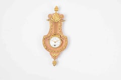 Cartel Of Marble Applique, Gilded Bronze And Porcelain Dial, Napoleon III Era.