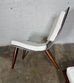 Carter Brothers Classic MODERNIST Bent Plywood Scoop Chair with Rare ottoman