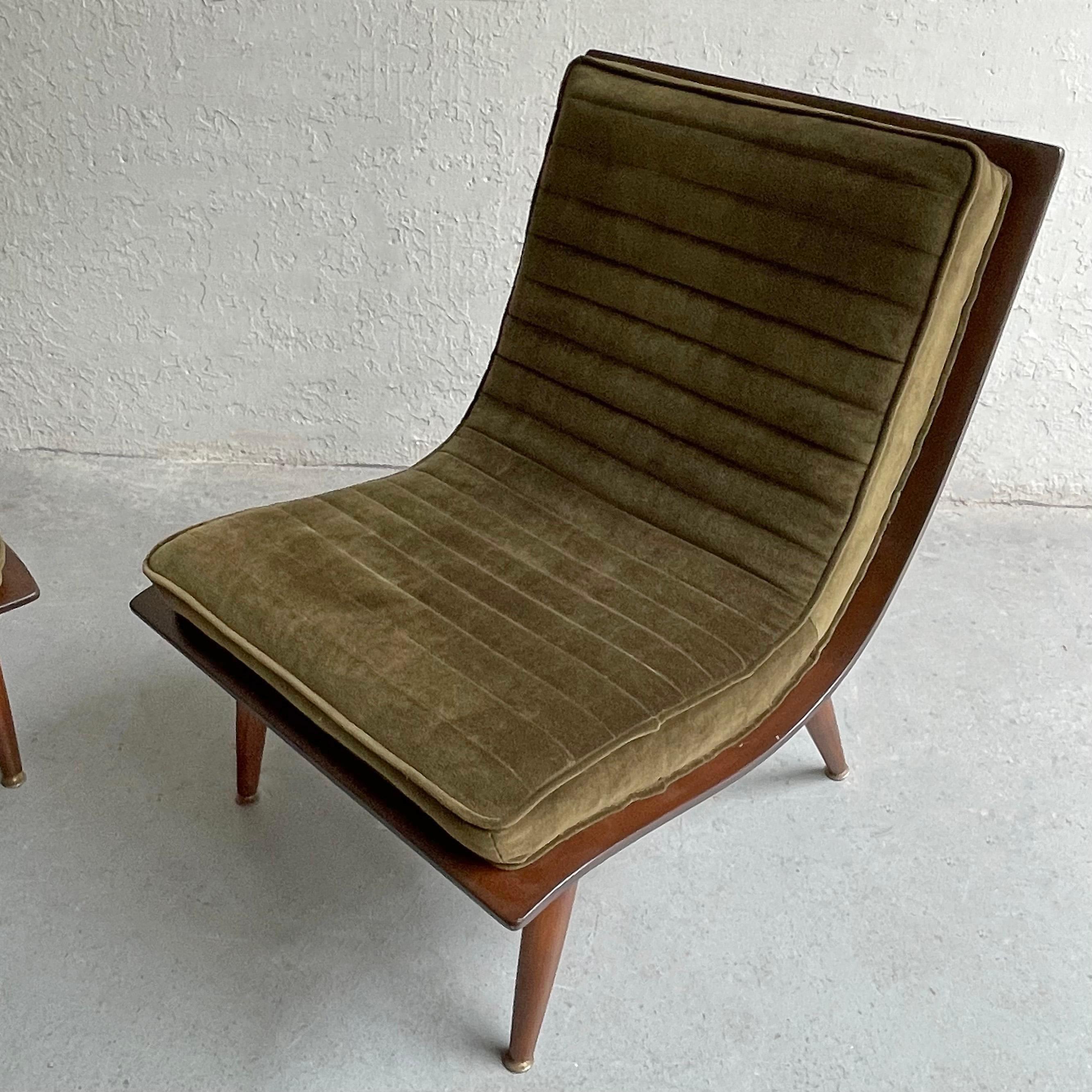 Carter Brothers Walnut Bentwood Scoop Lounge Chairs 2