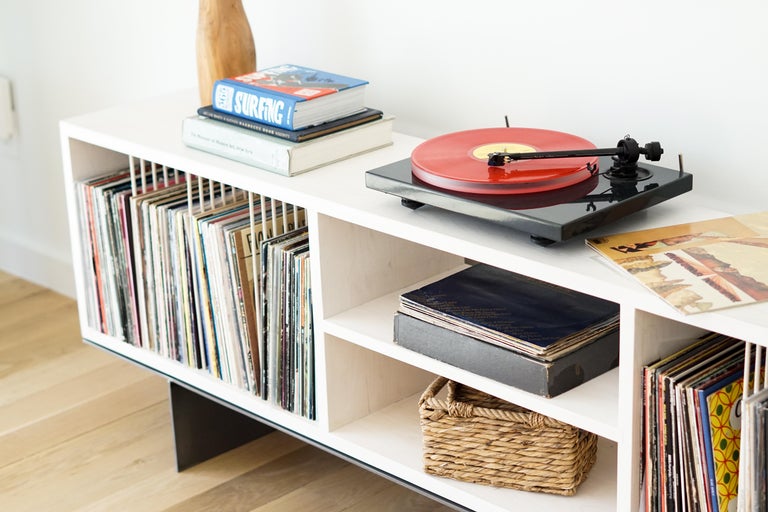 Modern Carter Credenza Vinyl Storage Case in Bleached Maple by Ordinal