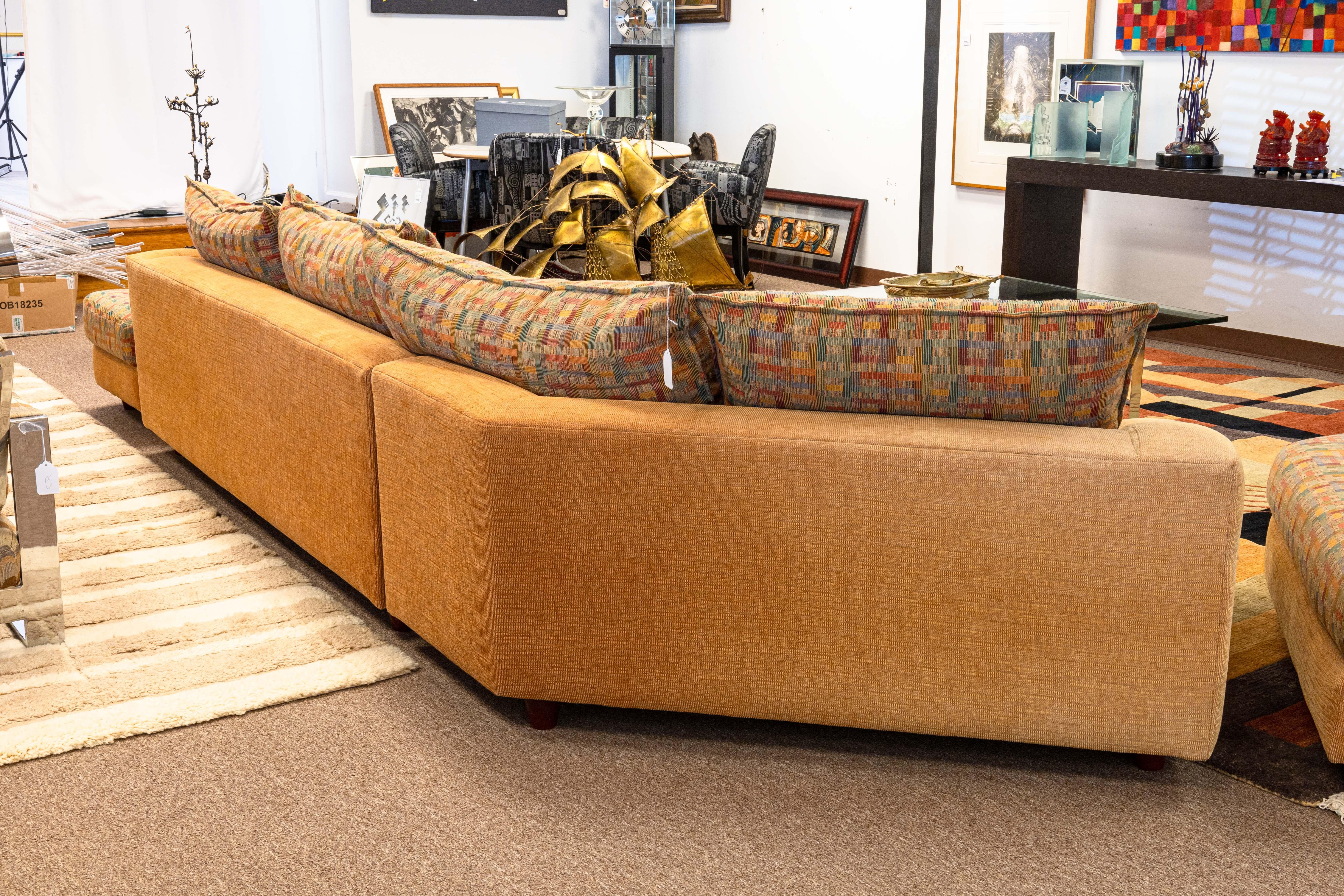 American Carter Furniture Postmodern Multicolored 4 Piece Sectional Sofa with Ottomans