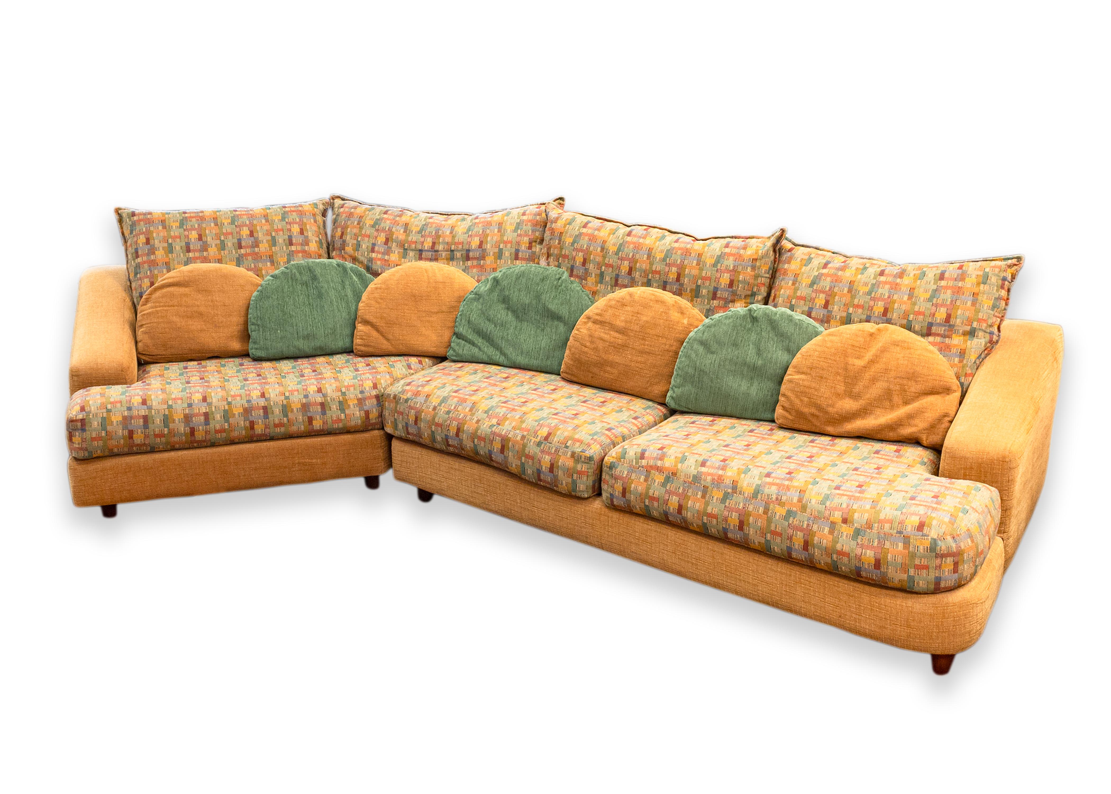 Polyester Carter Furniture Postmodern Multicolored 4 Piece Sectional Sofa with Ottomans