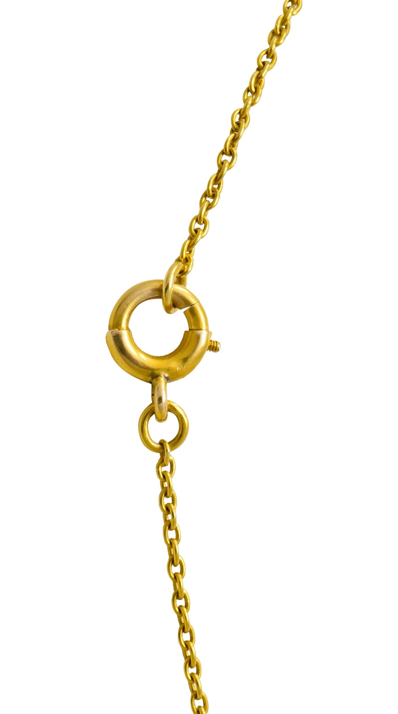 Carter & Gough Art Nouveau Sapphire Natural Pearl 14 Karat Gold Swag Necklace 2