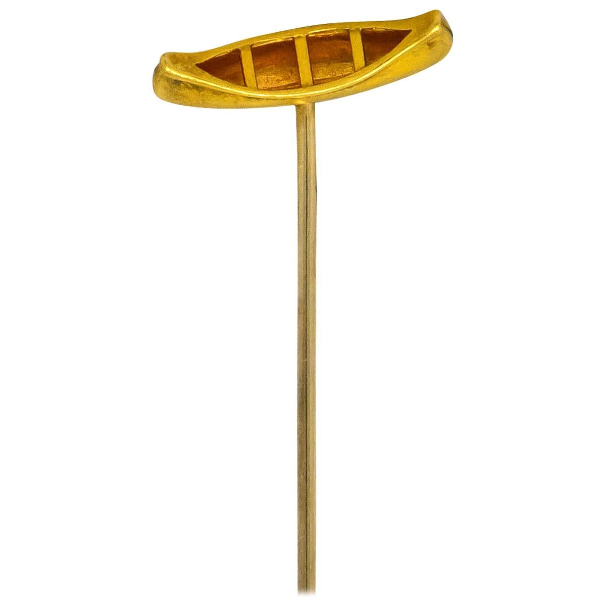 Carter Gough & Co. 14 Karat Gold Canoe Stickpin