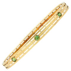 Carter Gough & Co. Art Nouveau Tourmaline 14K Gold Antique Bangle Bracelet