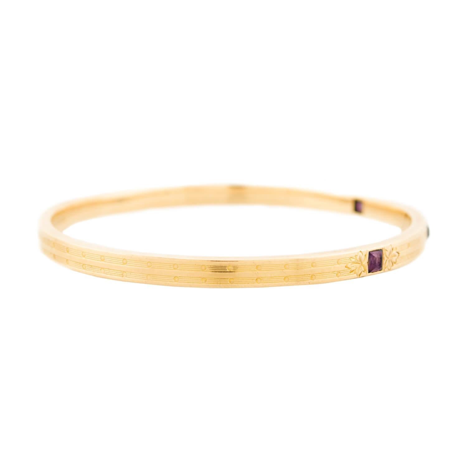 Women's CARTER, GOUGH, & CO. Edwardian 14k Amethyst Bangle For Sale