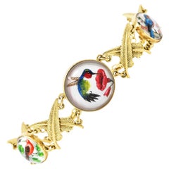 Carter Gough & Co. Essex Crystal Quartz 14 Karat Gold Feather Bird Bracelet