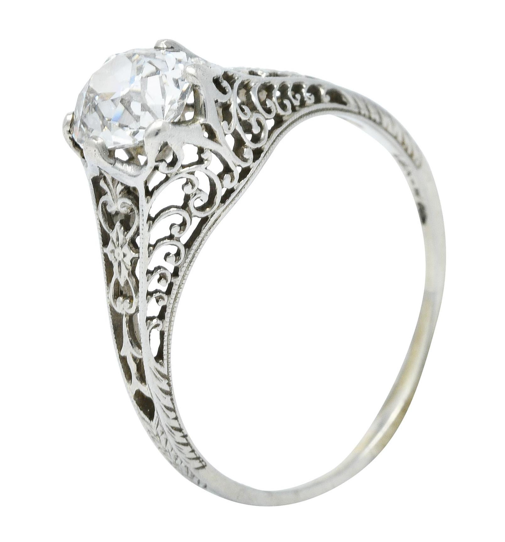Women's or Men's Carter & Gough 1.10 Carat Diamond 18 Karat White Gold Engagement Ring For Sale
