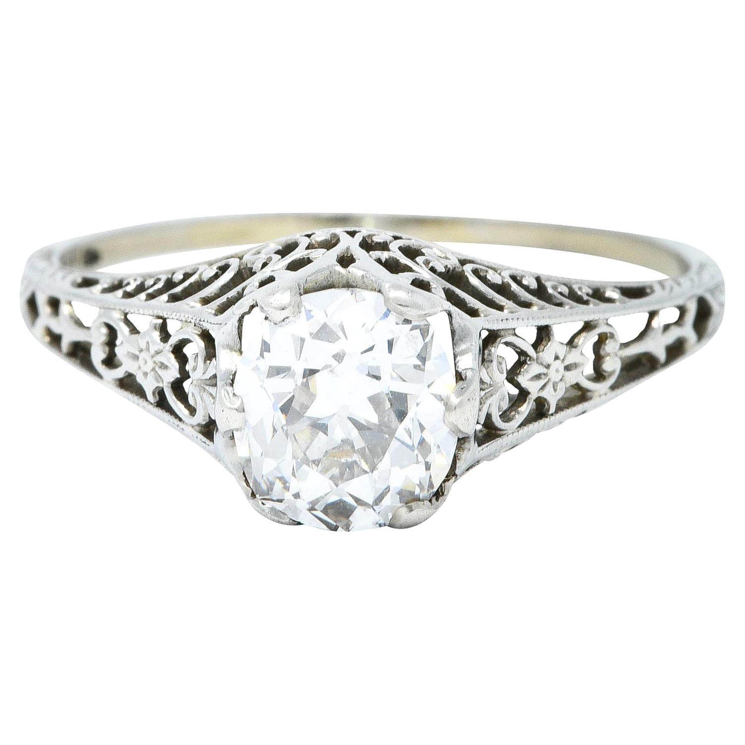 Carter & Gough 1.10 Carat Diamond 18 Karat White Gold Engagement Ring