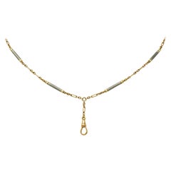 Carter & Gough Enamel 14 Karat Gold Barrel Link Chain Necklace