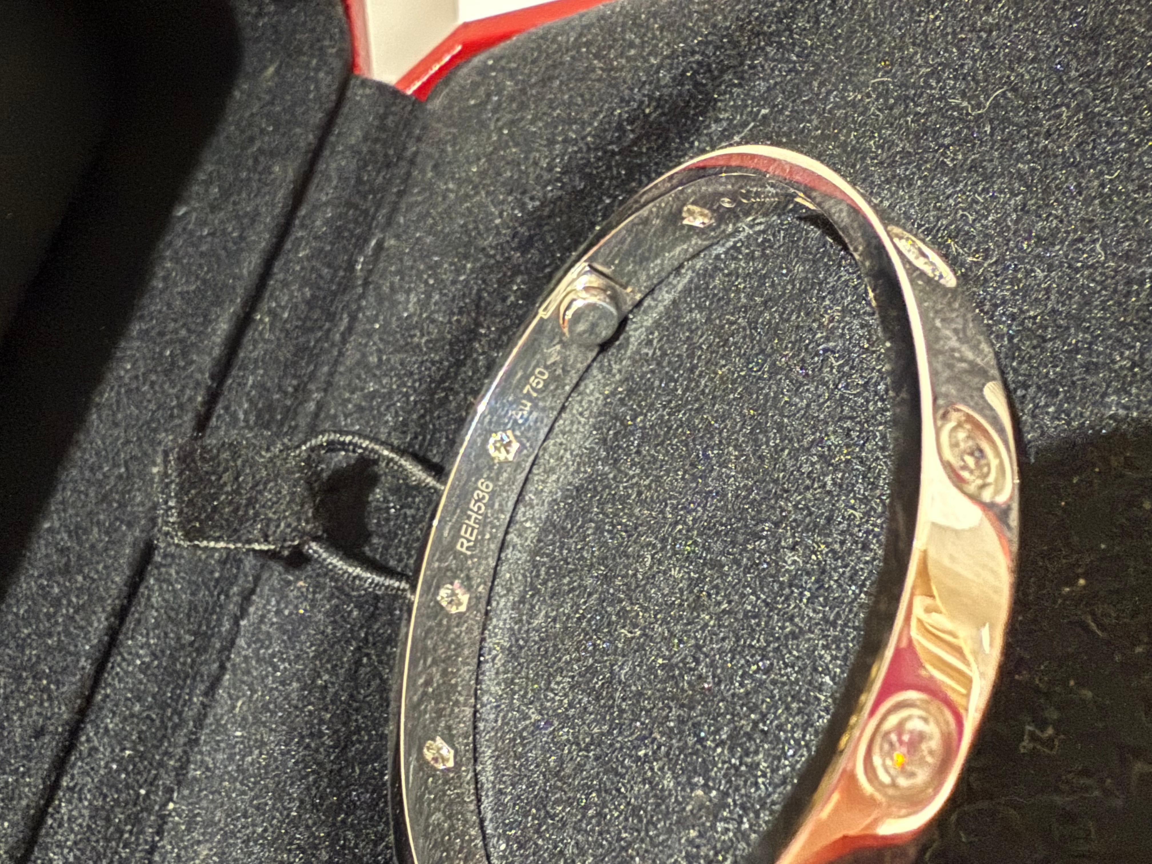 Carter love bracelet white gold and diamonds In Excellent Condition For Sale In London, England