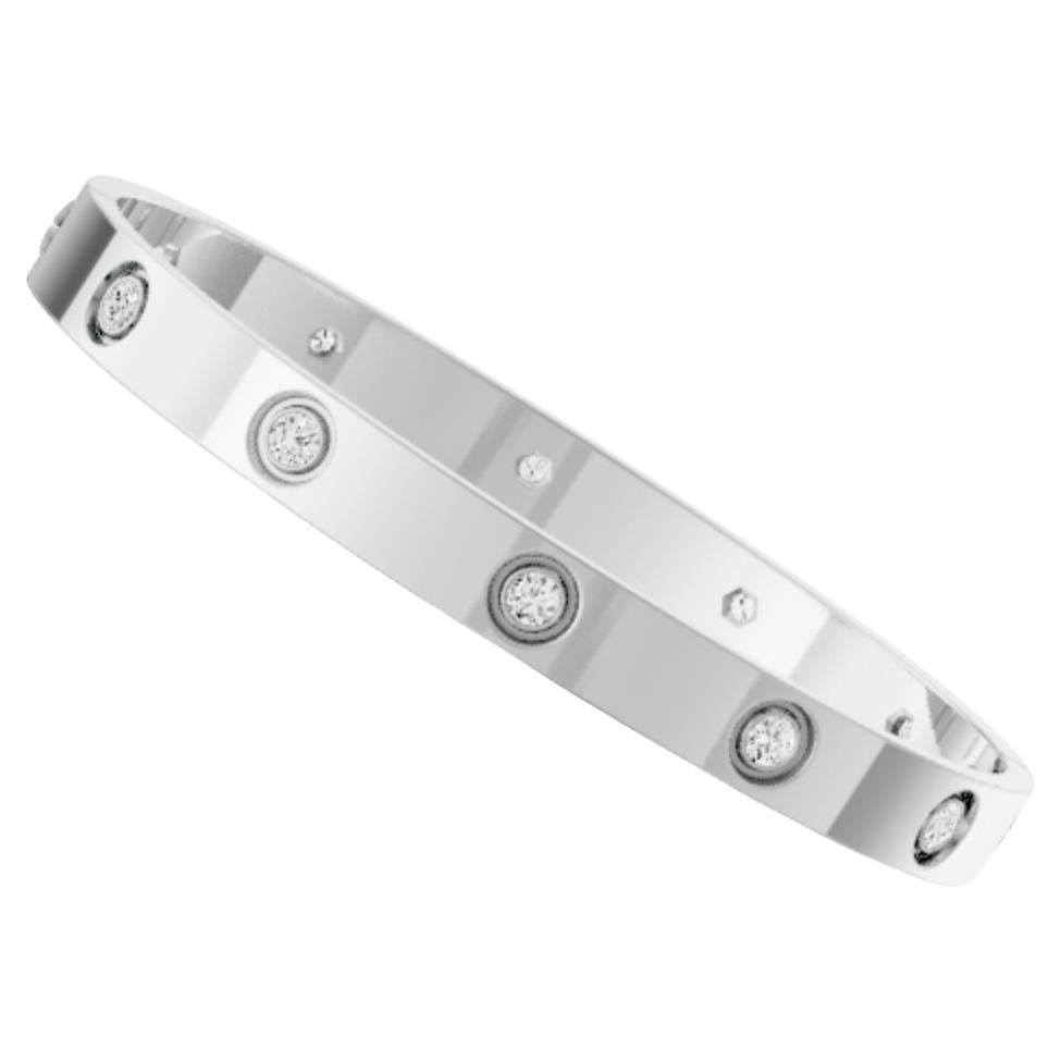 Carter love bracelet white gold and diamonds For Sale