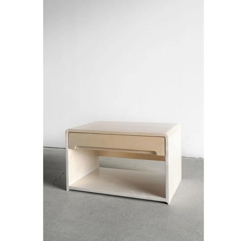 This Nightstand is Custom Made in Los Angeles. The solid maple casing is cut to size and joined. The routed drawer pull allows for easy access and is finished with a sleek, soft close slide.
BLEACHED MAPLE + BIRCH
CUSTOMIZE THIS PIECE

For all