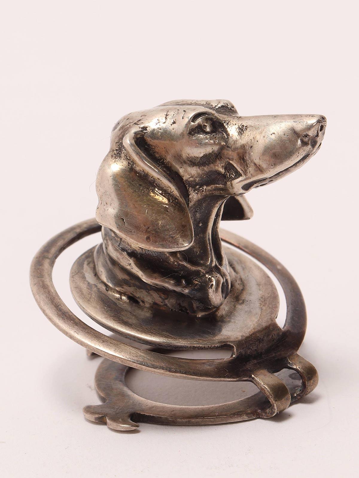 American Carter Silver Placeholders Depicting a Dachshund, USA, 1930