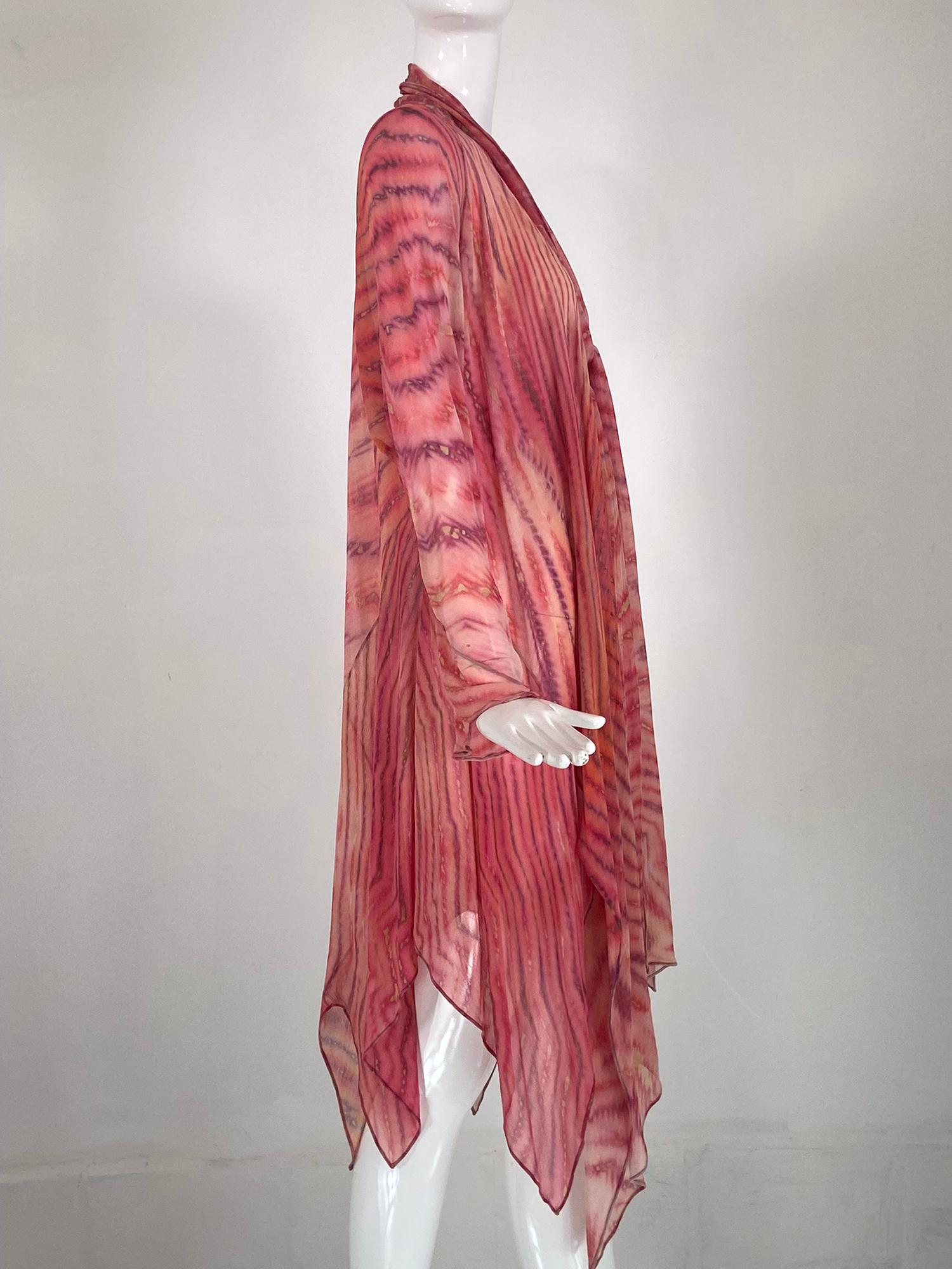Carter Smith Silk Crepe Shibori Bias Cut Tie Front Coat For Sale 1
