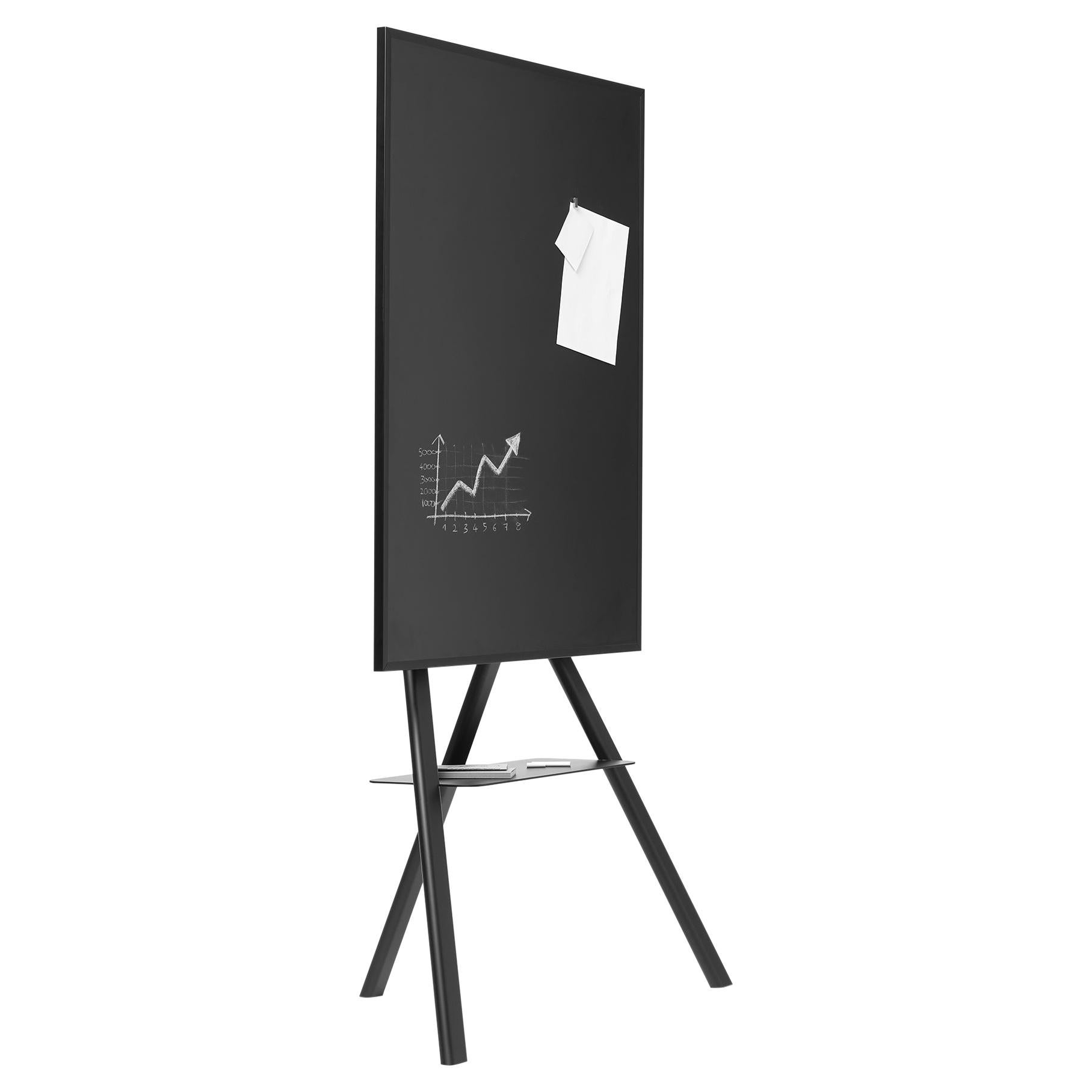 Tableau ardoise Cartesio noir avec cadre noir mat de Lapo Ciatti en vente