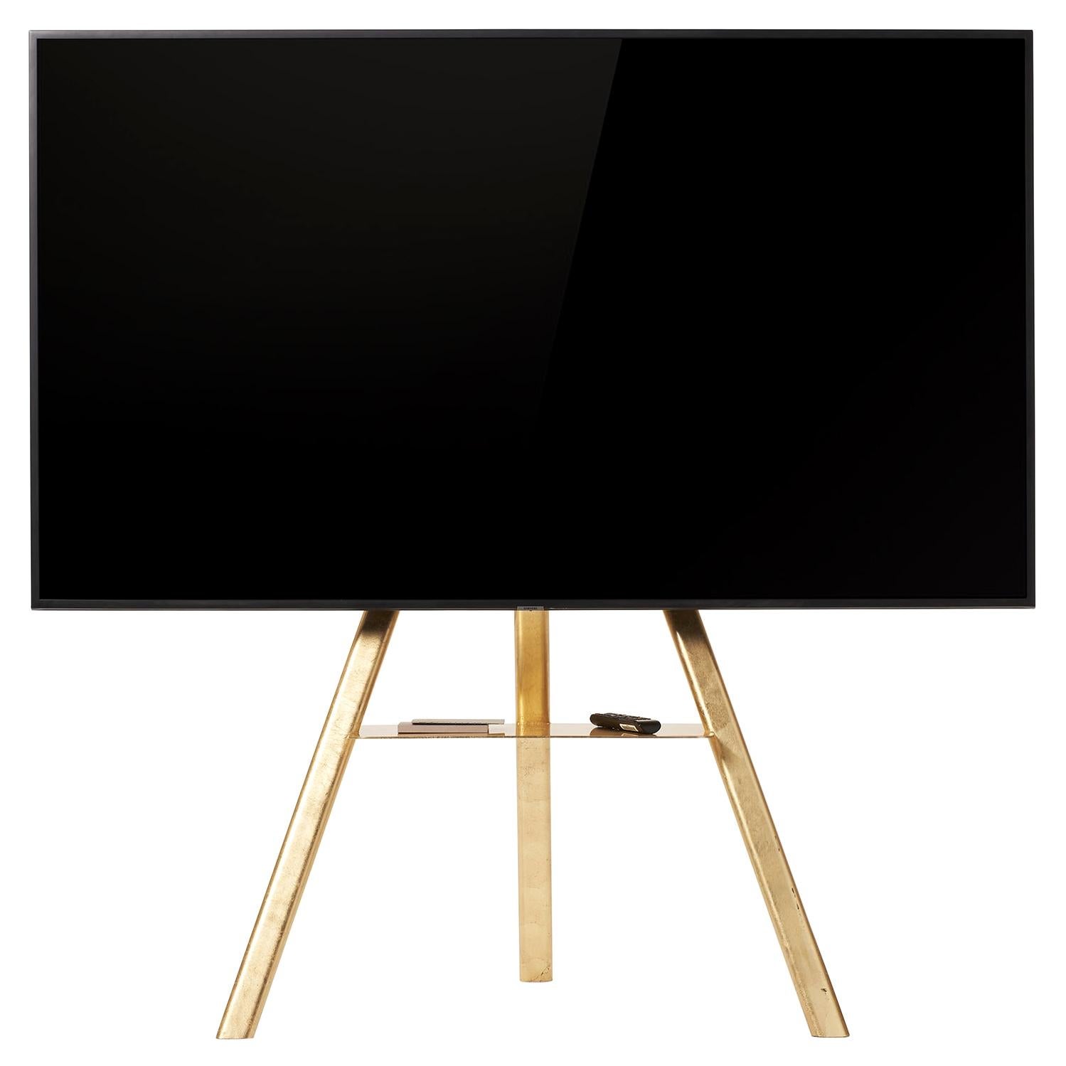 Cartesio TV Stand with Glossy Gold Leaf Frame by Lapo Ciatti For Sale