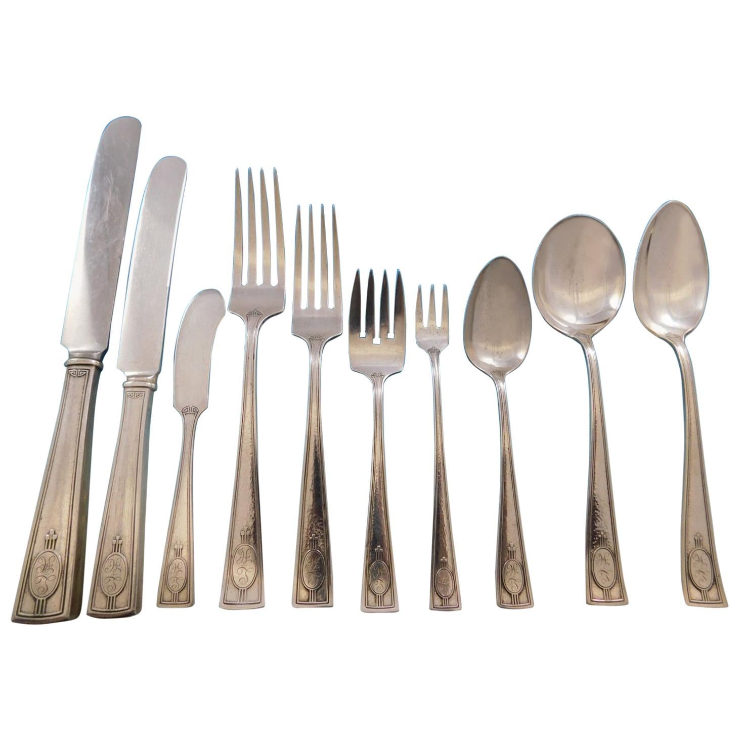 Carthage by Wallace Sterling Silver Flatware Set 12 Service 124 Pcs Dinner Chest For Sale