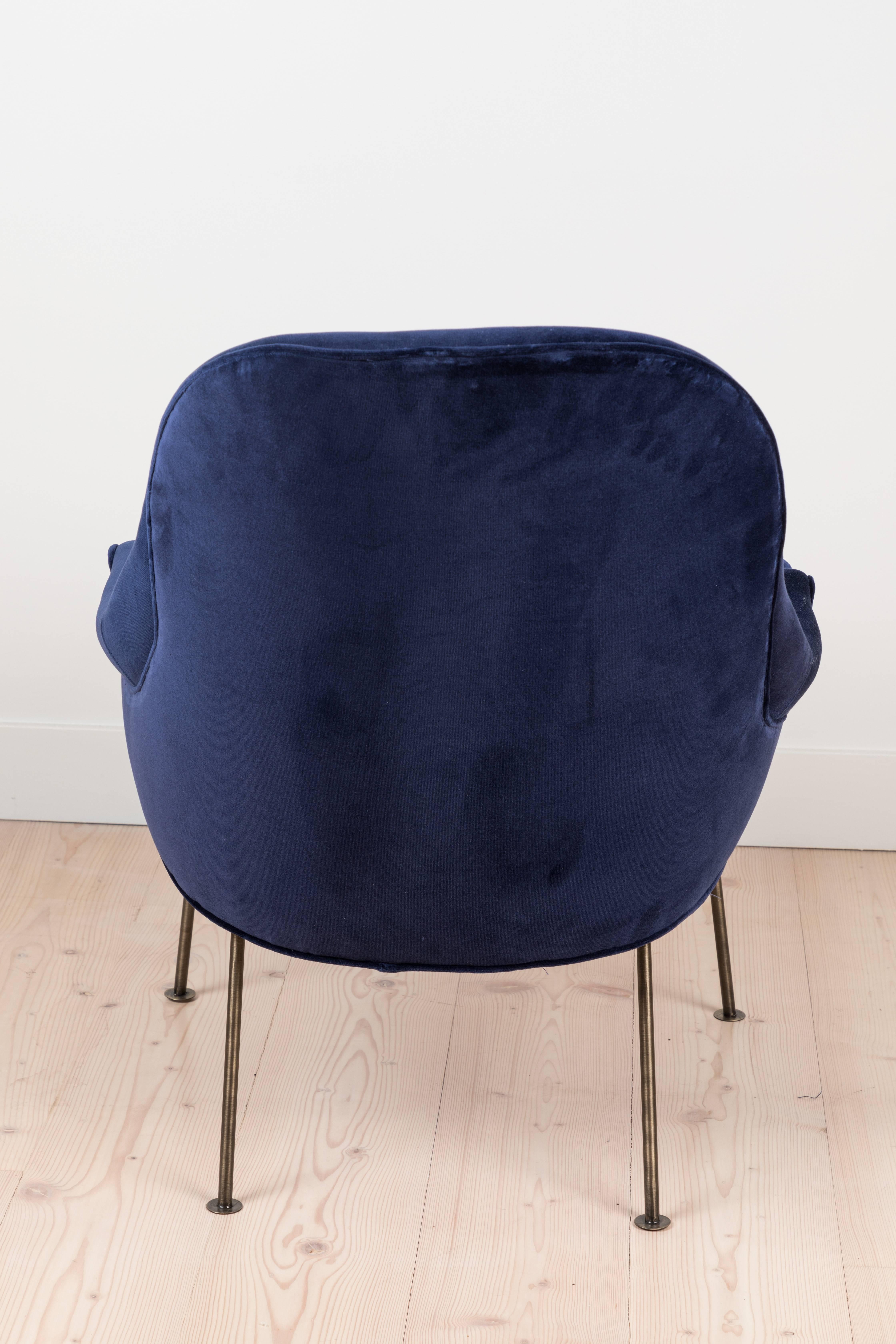 Brass Carthay Chair in Velvet by Lawson-Fenning - In Stock