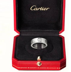 Cartier Round Brilliant Diamond (Approx. 0.07-Carats) Plain Platinum Ring