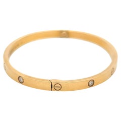Cartier 0,15 carati di diamante rotondo in oro giallo 18 carati Bracciale dell'amore con Cert Misura 16