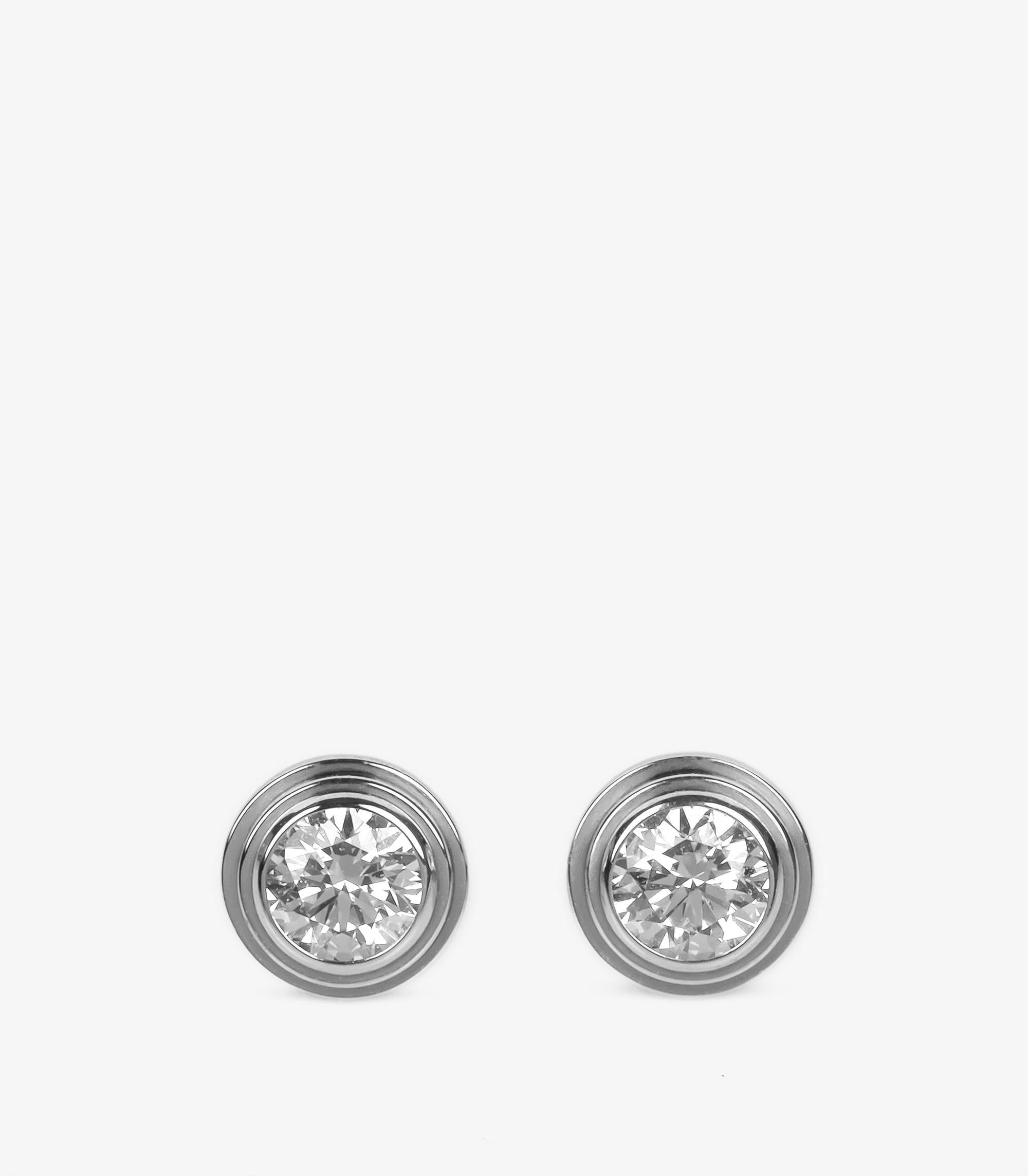 Cartier 0.18ct Diamond 18ct White Gold D'amour Small Stud Earrings In Excellent Condition For Sale In Bishop's Stortford, Hertfordshire