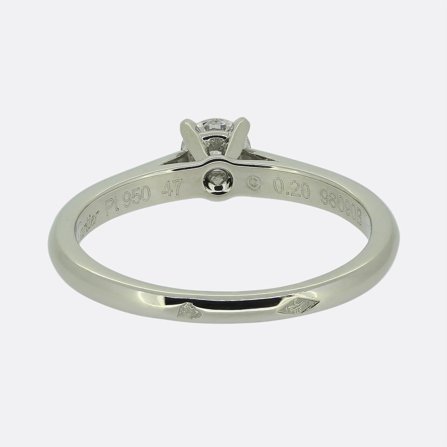 Cartier Solitär-Ring mit 0.20 Karat Diamant im Zustand „Hervorragend“ im Angebot in London, GB