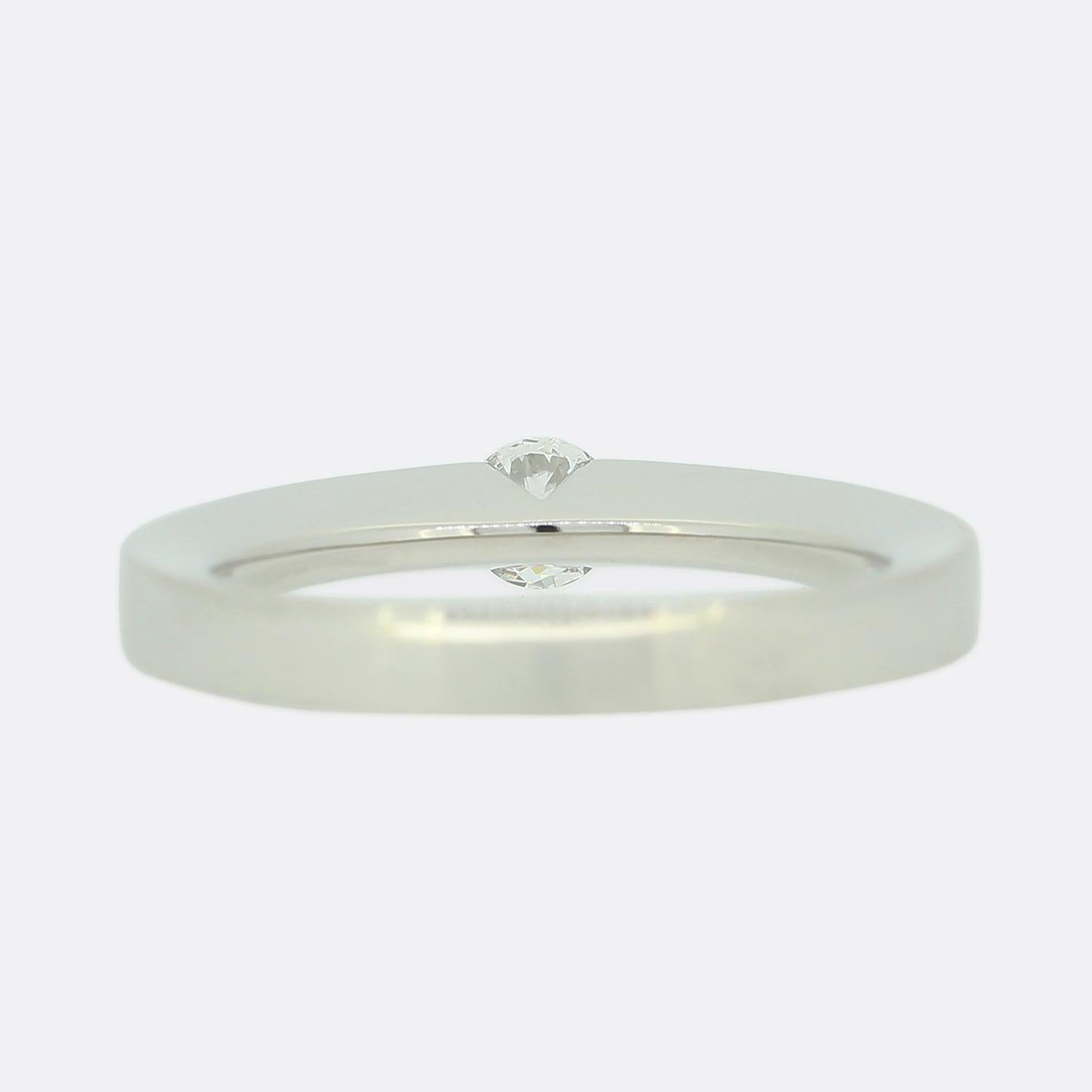 Taglio brillante Cartier Anello solitario con serbatoio di diamanti da 0,21 carati