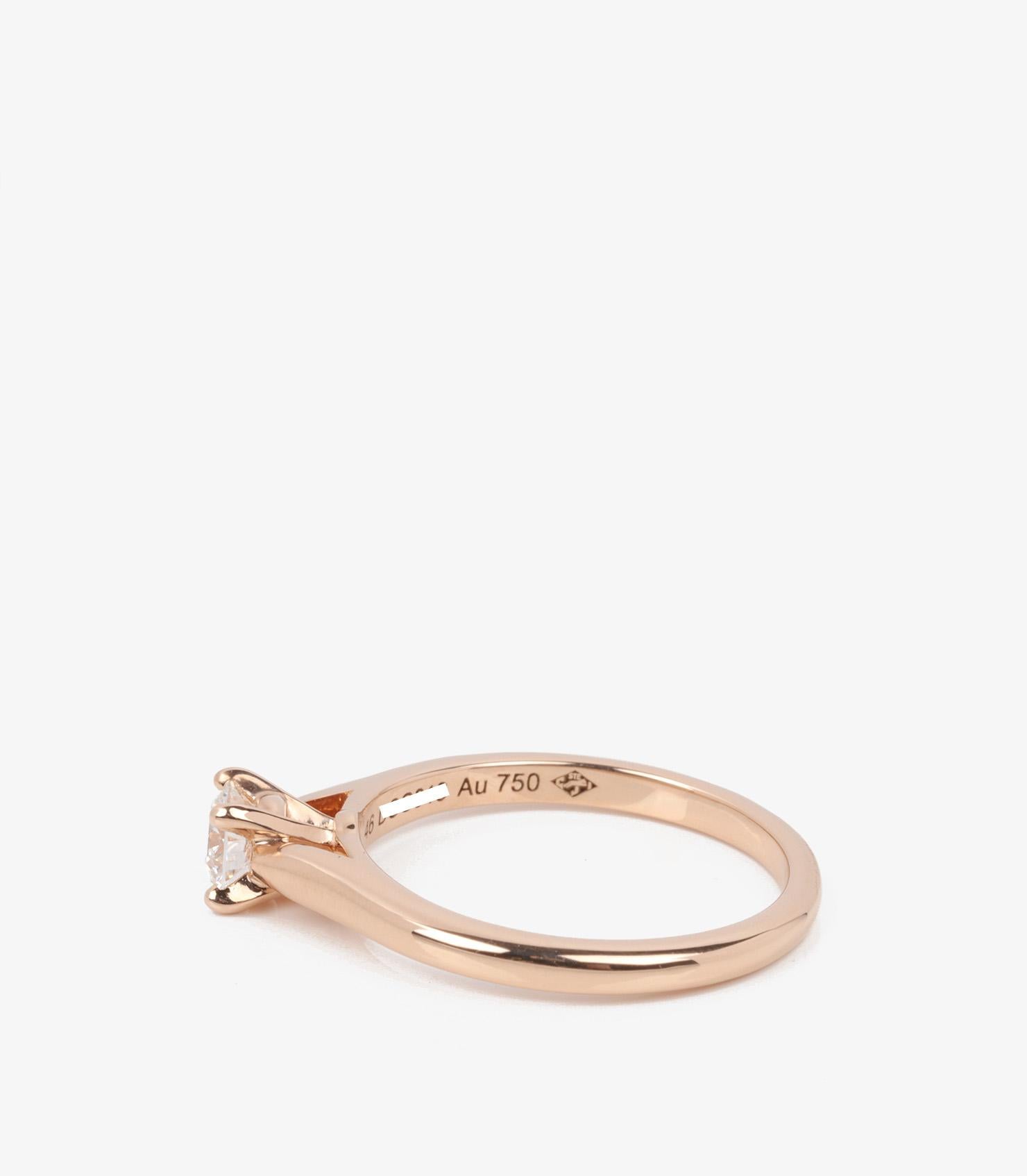 Cartier 0.24ct Brilliant Cut Solitaire Diamond 18ct Rose Gold 1895 Ring In Excellent Condition For Sale In Bishop's Stortford, Hertfordshire