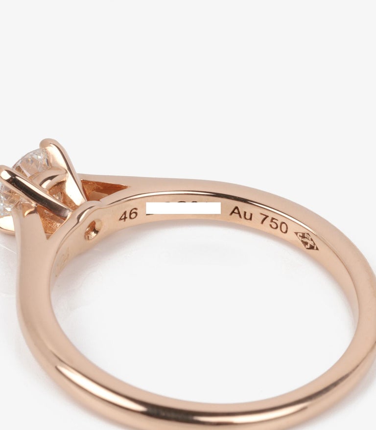 Cartier Brilliant Cut Solitaire Diamond 18ct Rose Gold 1895 Ring