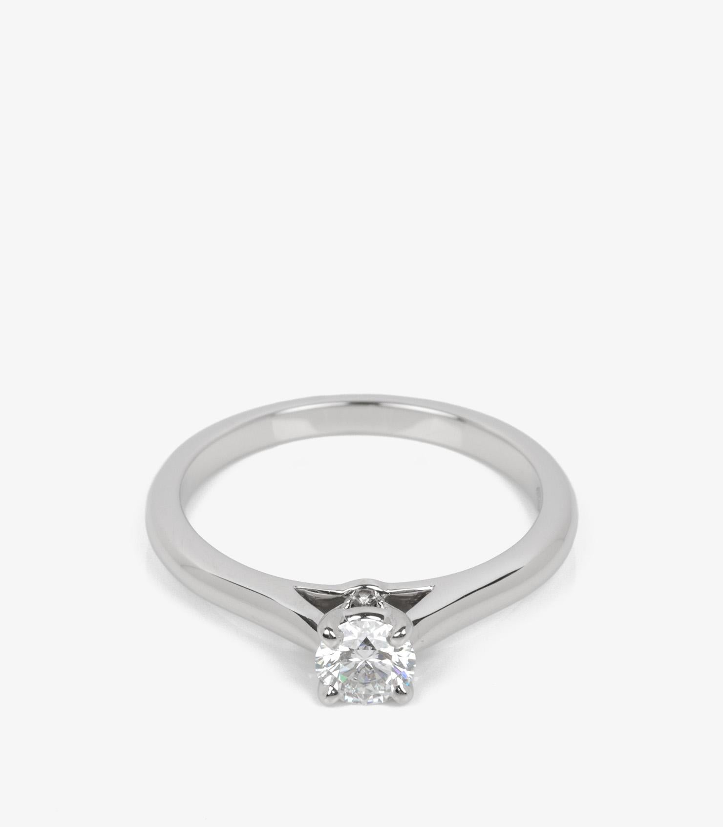 Cartier 0.29ct Brilliant Cut Diamond Platinum 1895 Ring In Excellent Condition In Bishop's Stortford, Hertfordshire
