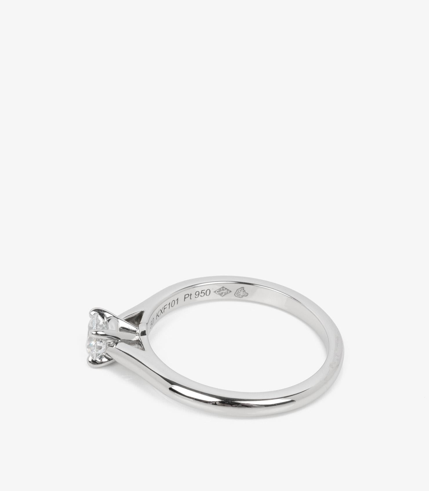 Women's or Men's Cartier 0.29ct Brilliant Cut Diamond Platinum 1895 Ring