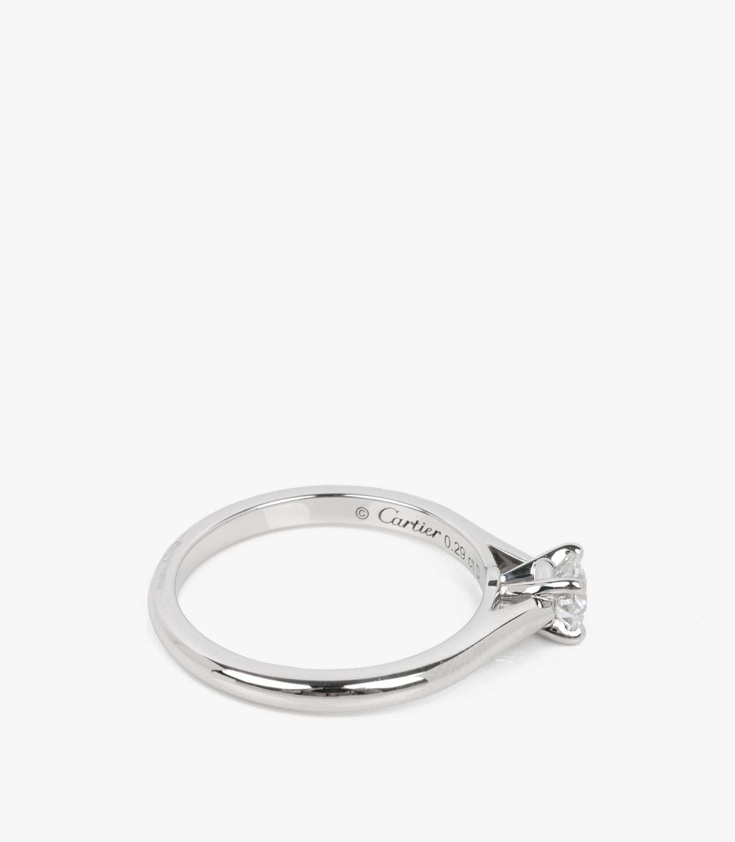 Cartier 0.29ct Brilliant Cut Diamond Platinum 1895 Ring 1