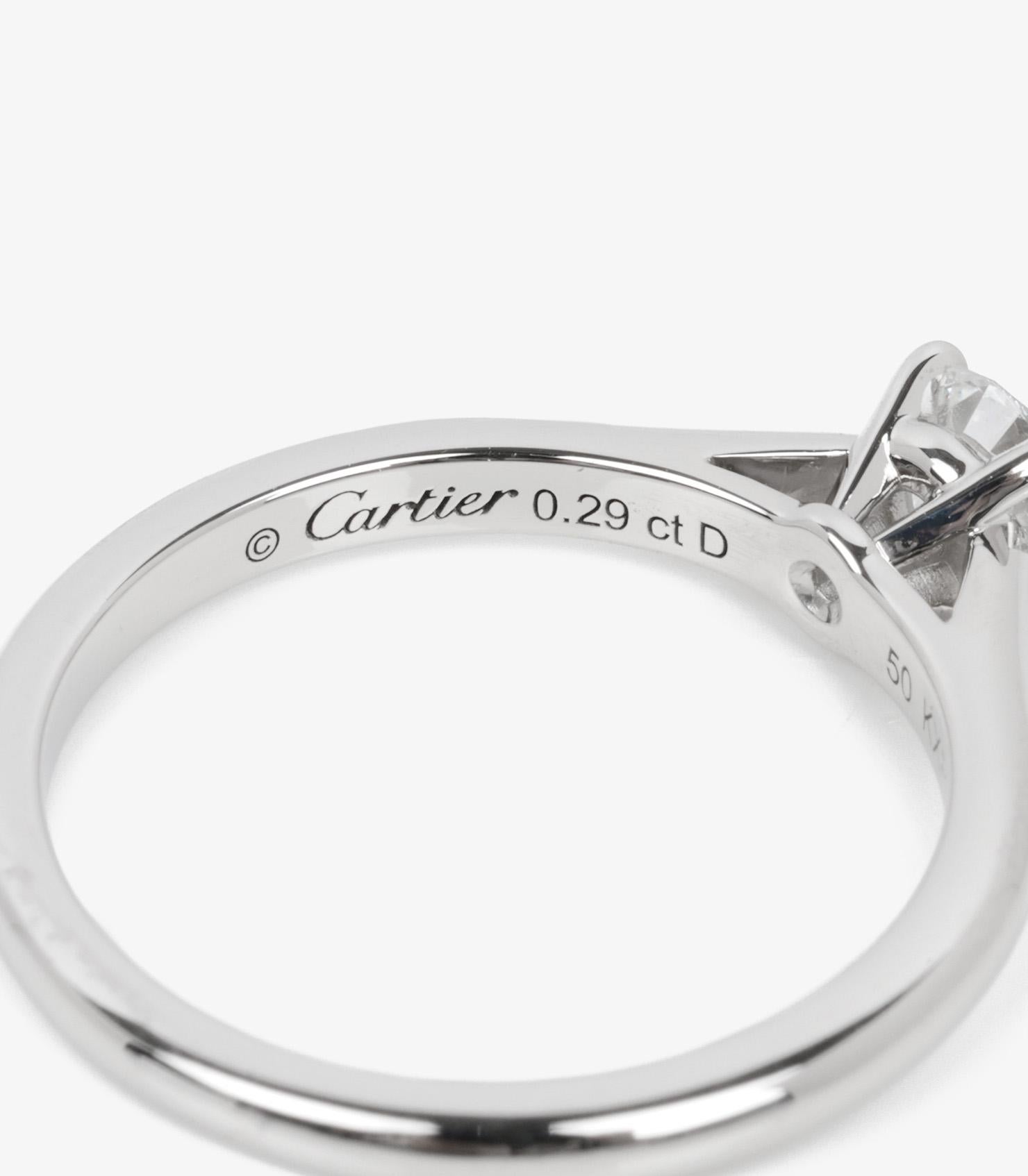Cartier 0.29ct Brilliant Cut Diamond Platinum 1895 Ring 2