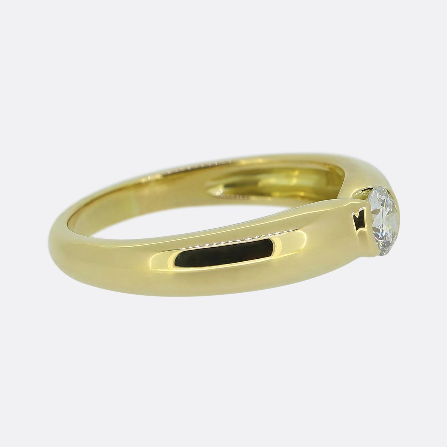 Brilliant Cut Cartier 0.30 Carat Diamond Elipse Ring For Sale