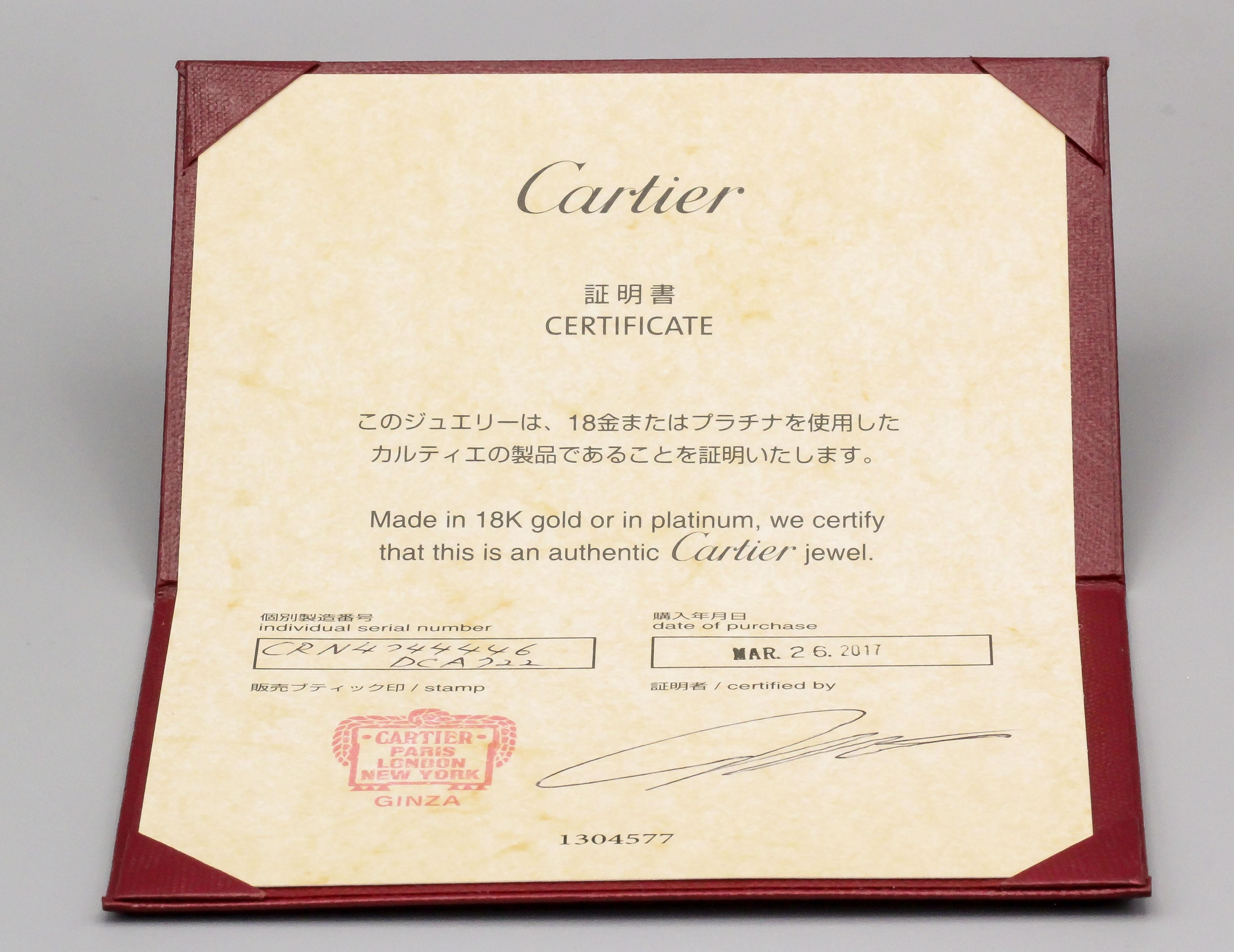 Cartier, bague de fiançailles en platine et diamant E VS1 de 0,30 carat avec rapport GIA en vente 4