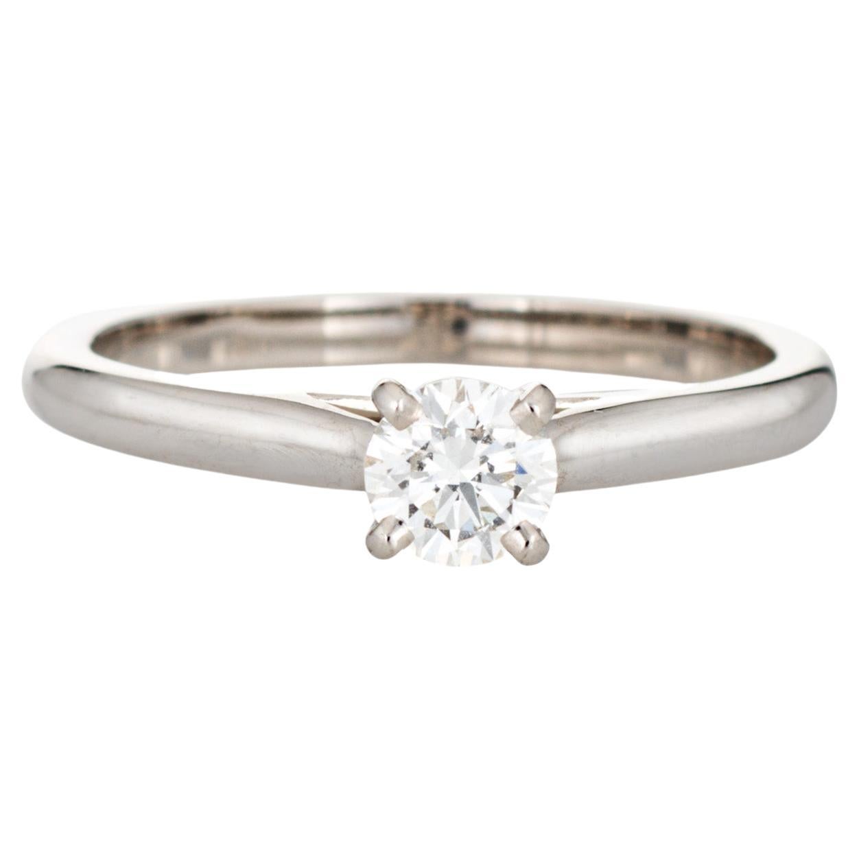 Cartier Bague de fiançailles en platine avec diamant de 0,30 carat, taille 5, certifiée par le GIA  en vente