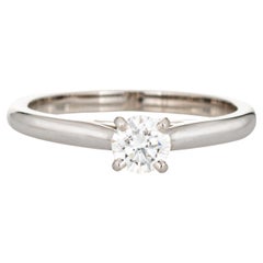 Cartier 0.30ct Diamond Engagement Ring Platinum Sz 5 Estate COA GIA Signed 