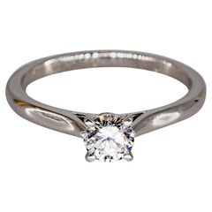 Cartier 0.31 Carat GIA Cert. E VS1 Diamond Platinum Engagement Ring Size 4.5