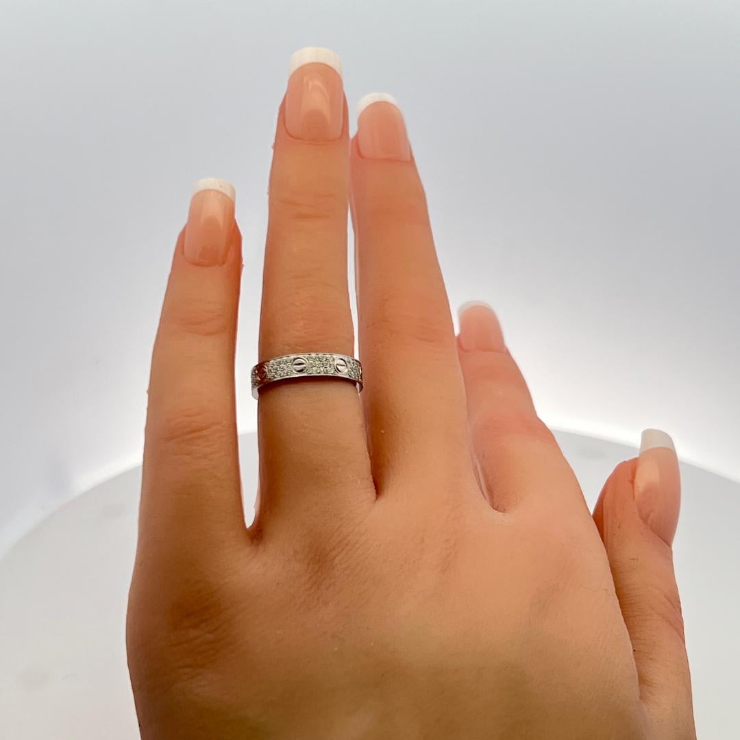 Cartier 0,31 Karat Runder Brillant F VS Diamant 18 Karat Weißgold Liebesring im Angebot 7