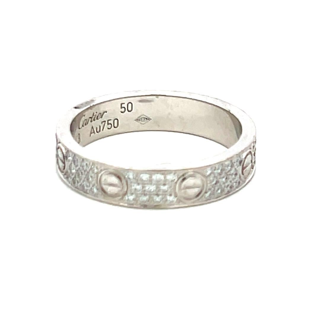 Cartier 0,31 Karat Runder Brillant F VS Diamant 18 Karat Weißgold Liebesring im Angebot 1