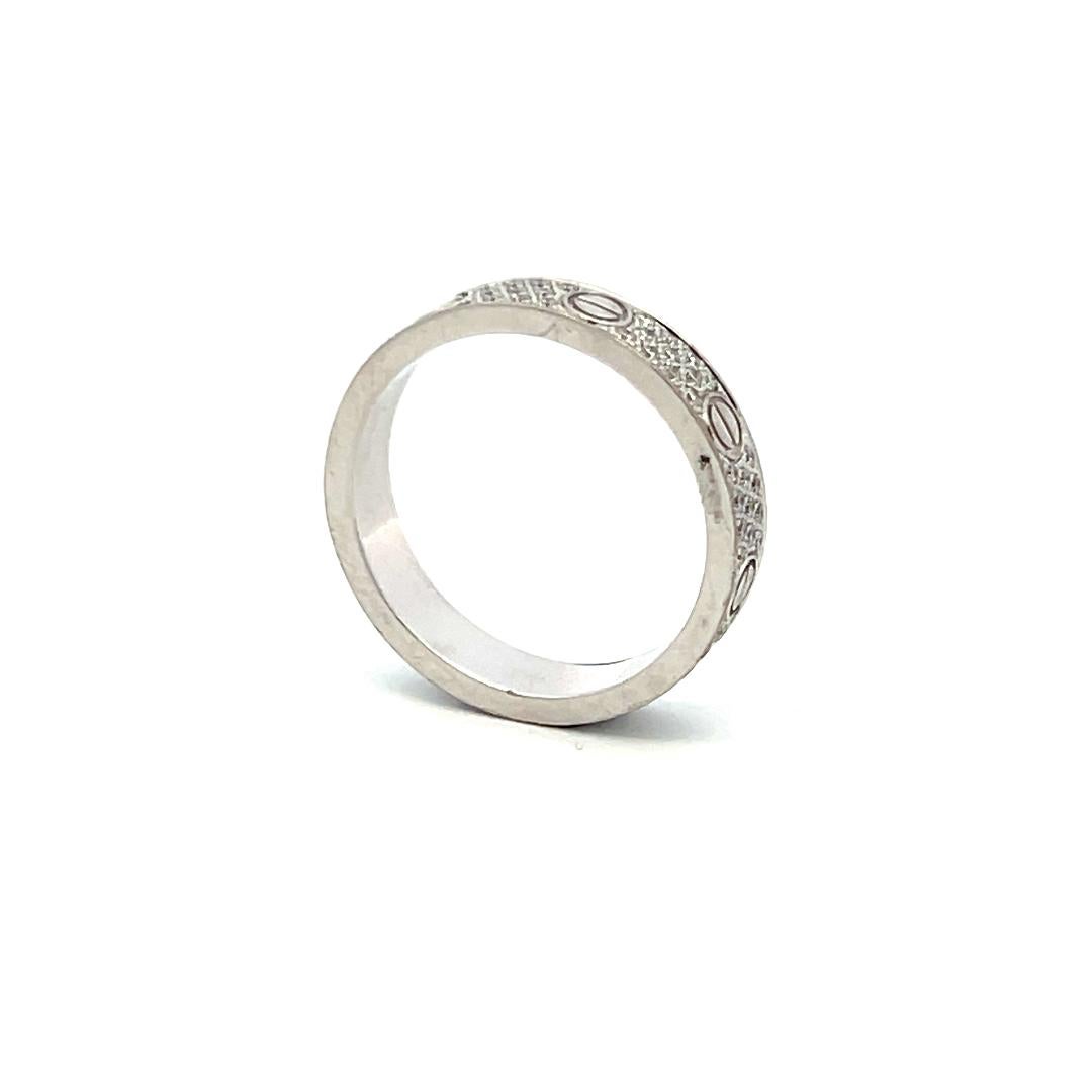 Cartier 0,31 Karat Runder Brillant F VS Diamant 18 Karat Weißgold Liebesring im Angebot 2
