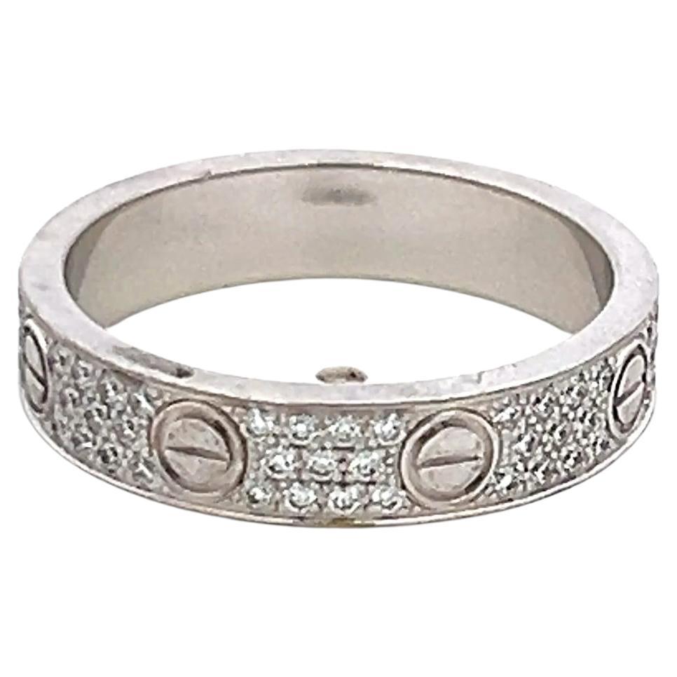 Cartier 0,31 Carati Diamante Rotondo Brillante F VS Anello d'Amore in Oro Bianco 18 Carati
