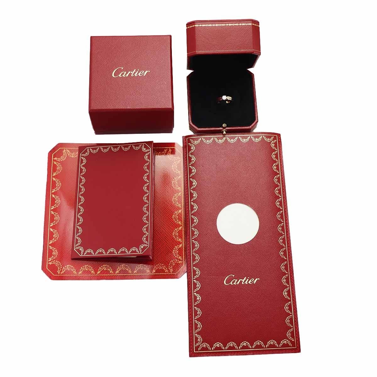 Cartier 0.31 Ct Diamond F-VVS1 Solitaire Trinity K18 Yellow White Pink Gold Ring For Sale 5
