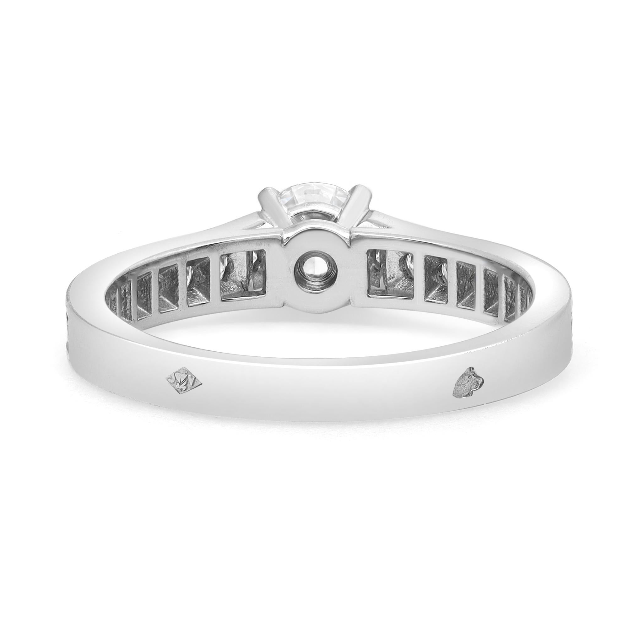 Platin-Verlobungsring mit 0,33 Karat Diamant Solitär von Cartier im Zustand „Hervorragend“ in New York, NY