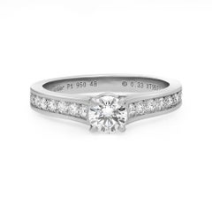 Cartier 0.33Cts Diamond Solitaire Engagement Ring Platinum