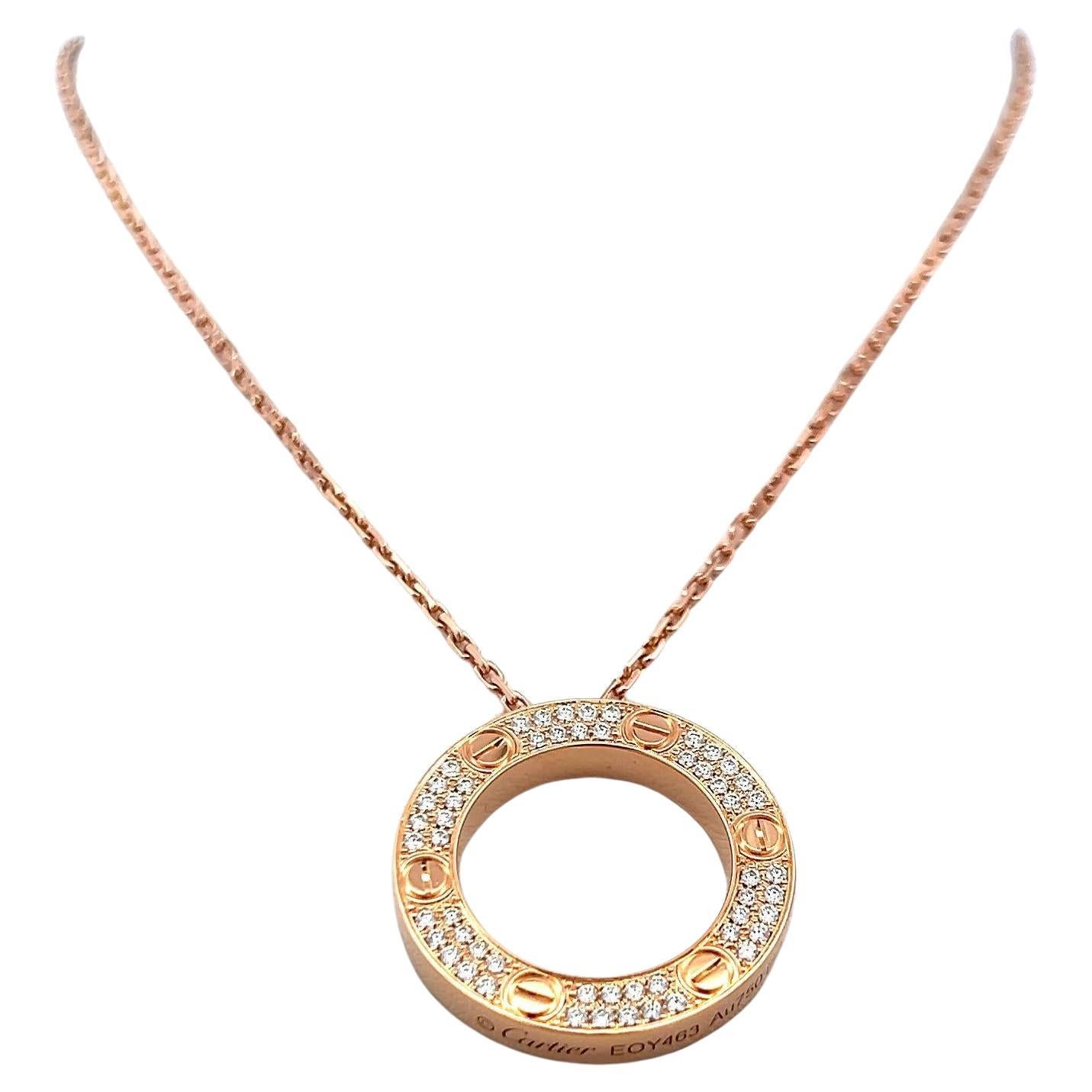 Cartier 0.34 Carat Round Diamond 18 Karat Yellow Gold Pendant Necklace