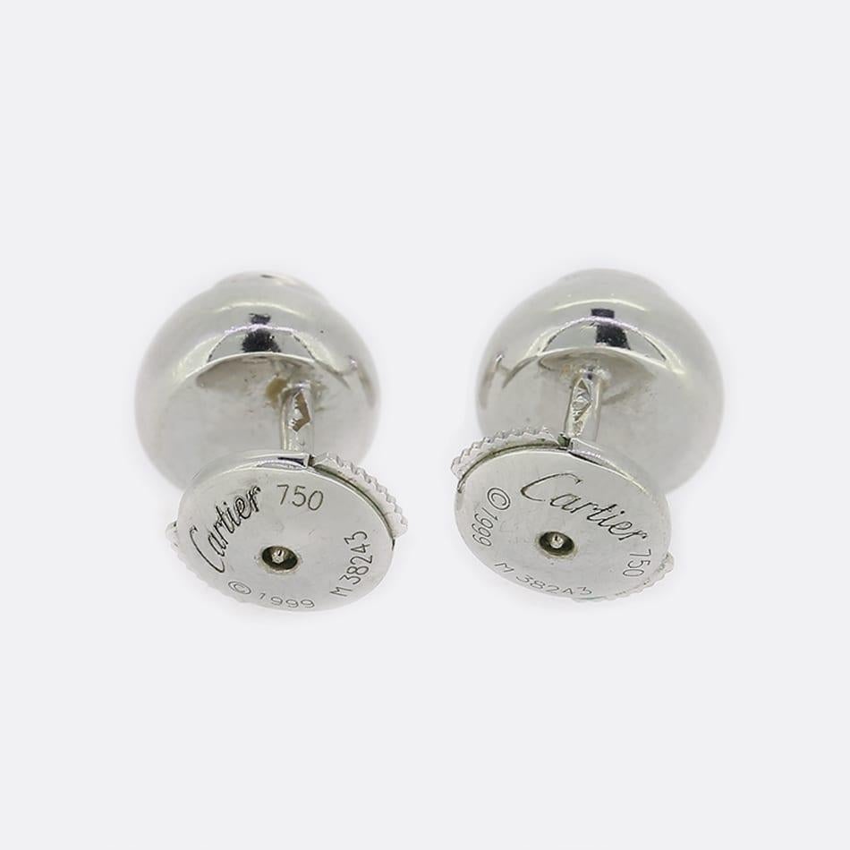Brilliant Cut Cartier 0.40 Carat Diamond Perles de Diamants Stud Earrings
