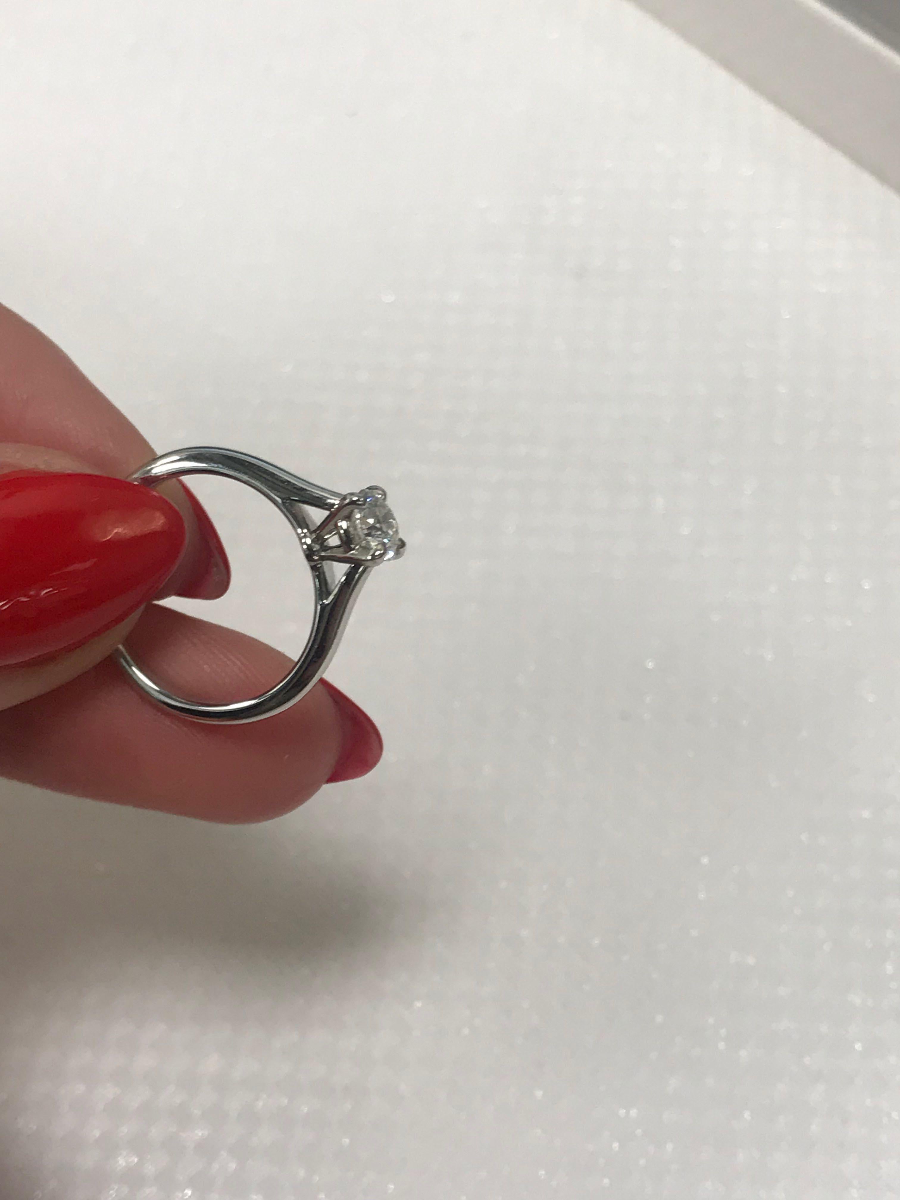 Modern Cartier 0.41 Carat Platinum 1859 Solitaire Engagement Ring
