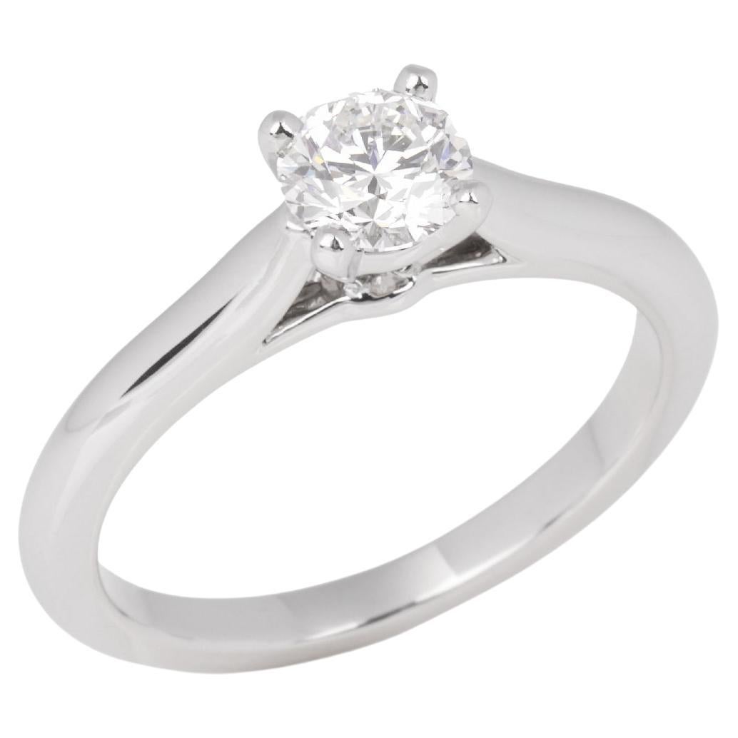 Cartier 0.45ct Brilliant Cut Solitaire Diamond Platinum 1895 Ring For Sale